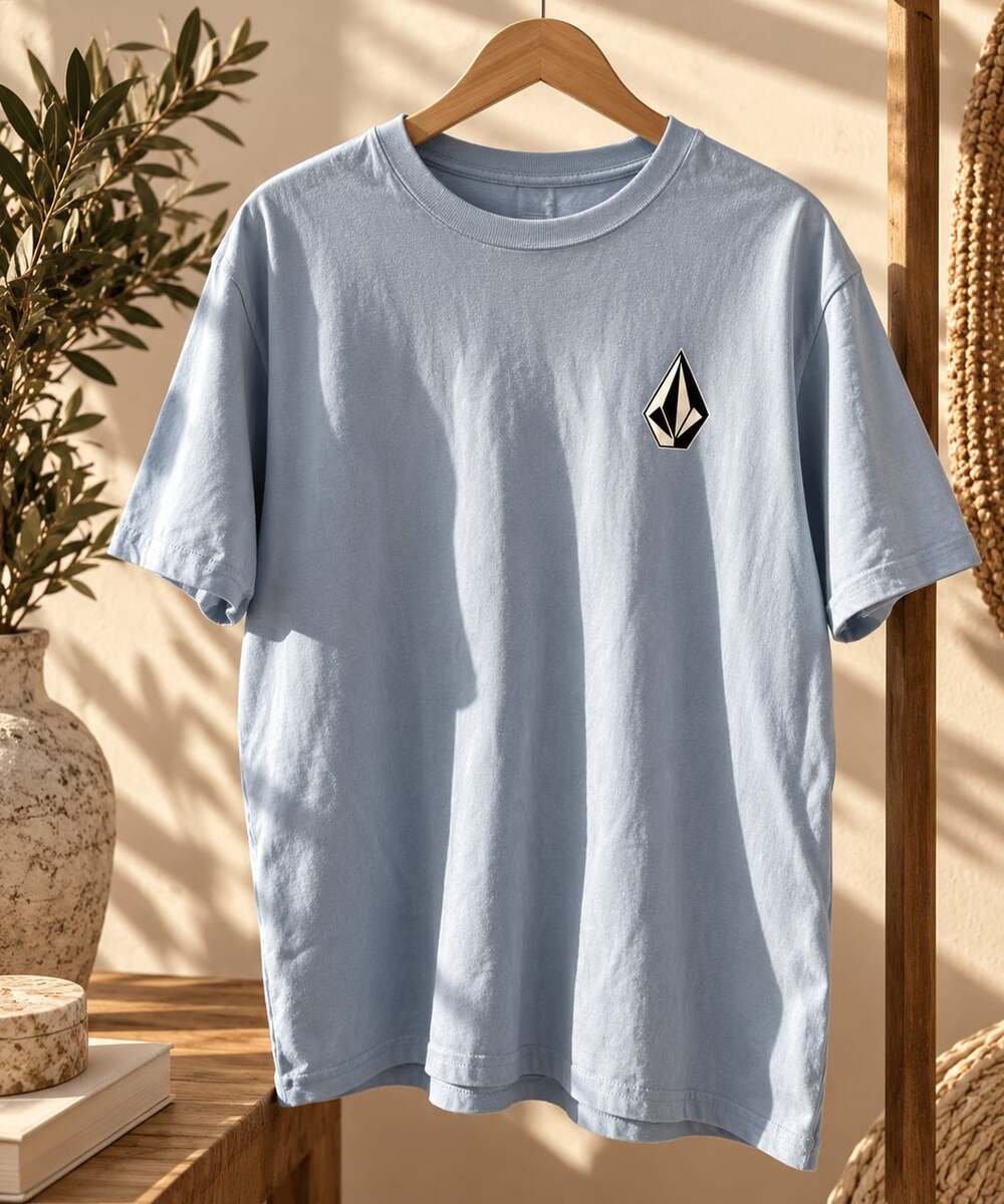 Volcom Blue Short Sleeve Graphic T-Shirt with Stone Logo